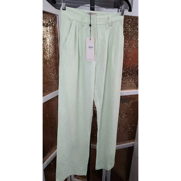 Bed and Bridge Harriet High Rise Pleated Pant Light Green New With Tags $220 - Picture 5 of 15
